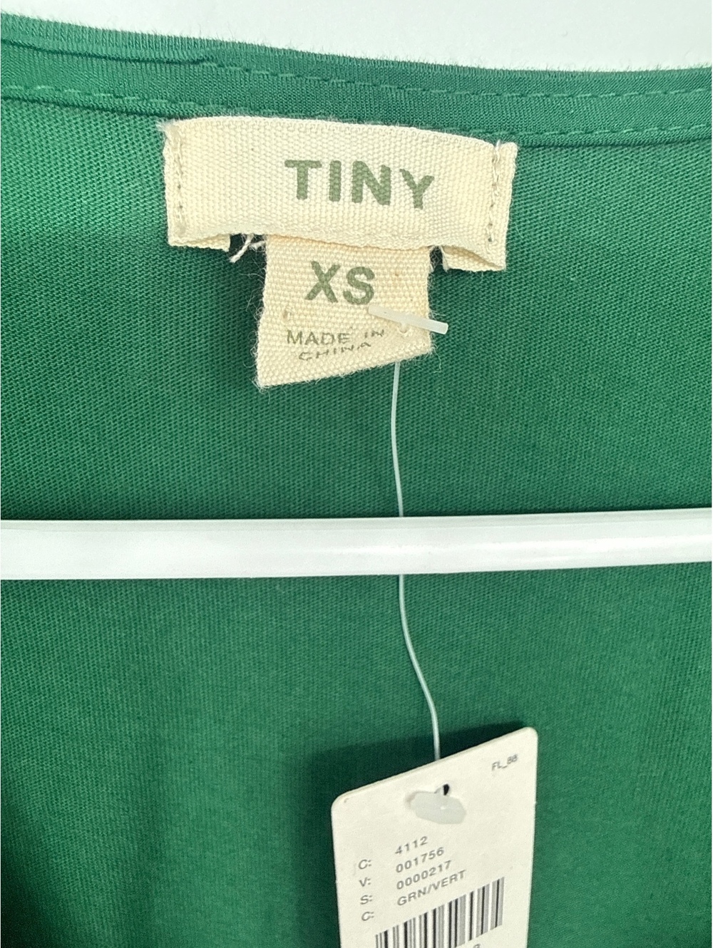 Anthropologie Tiny Green Embroidered V-Neck Blouse XS